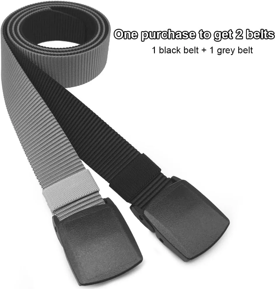 2 Pack/ 3 Pack Military Nylon Belt, 1.25" Wide No Metal Webbing Tactical Web Belt