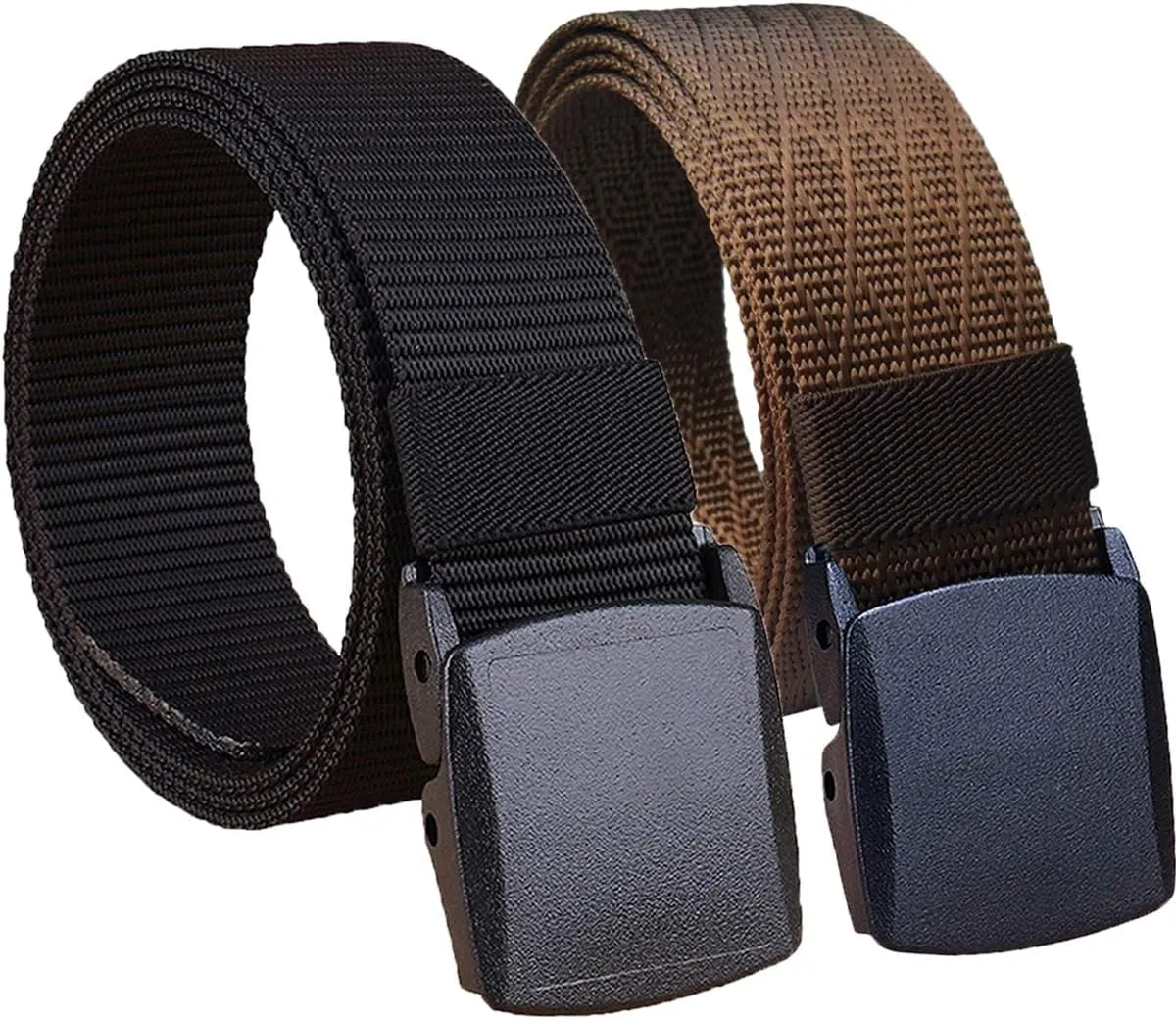 2 Pack/ 3 Pack Military Nylon Belt, 1.25" Wide No Metal Webbing Tactical Web Belt