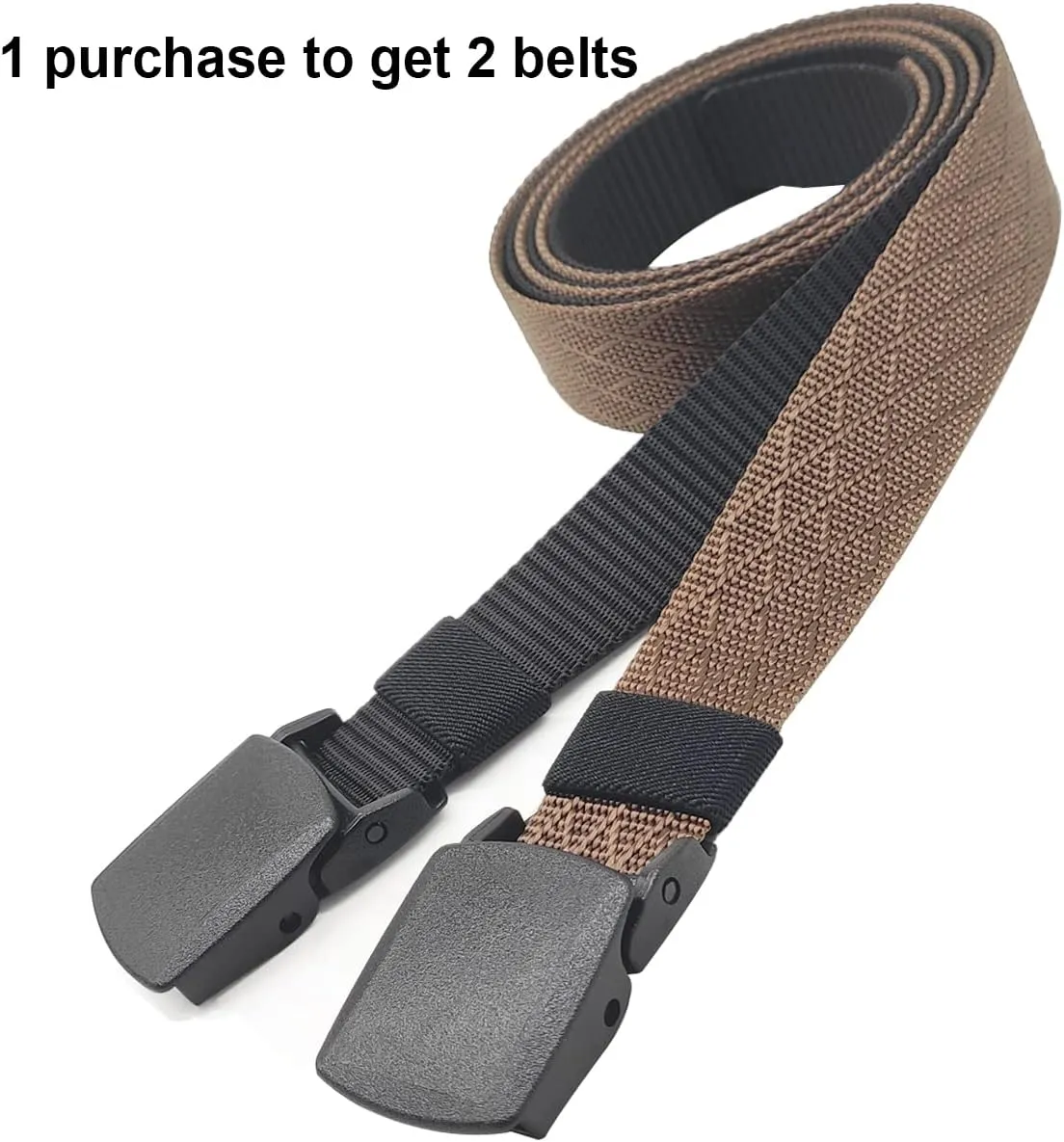 2 Pack/ 3 Pack Military Nylon Belt, 1.25" Wide No Metal Webbing Tactical Web Belt