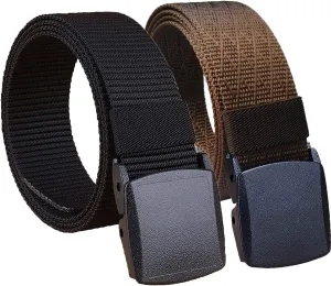 2 Pack/ 3 Pack Military Nylon Belt, 1.25" Wide No Metal Webbing Tactical Web Belt