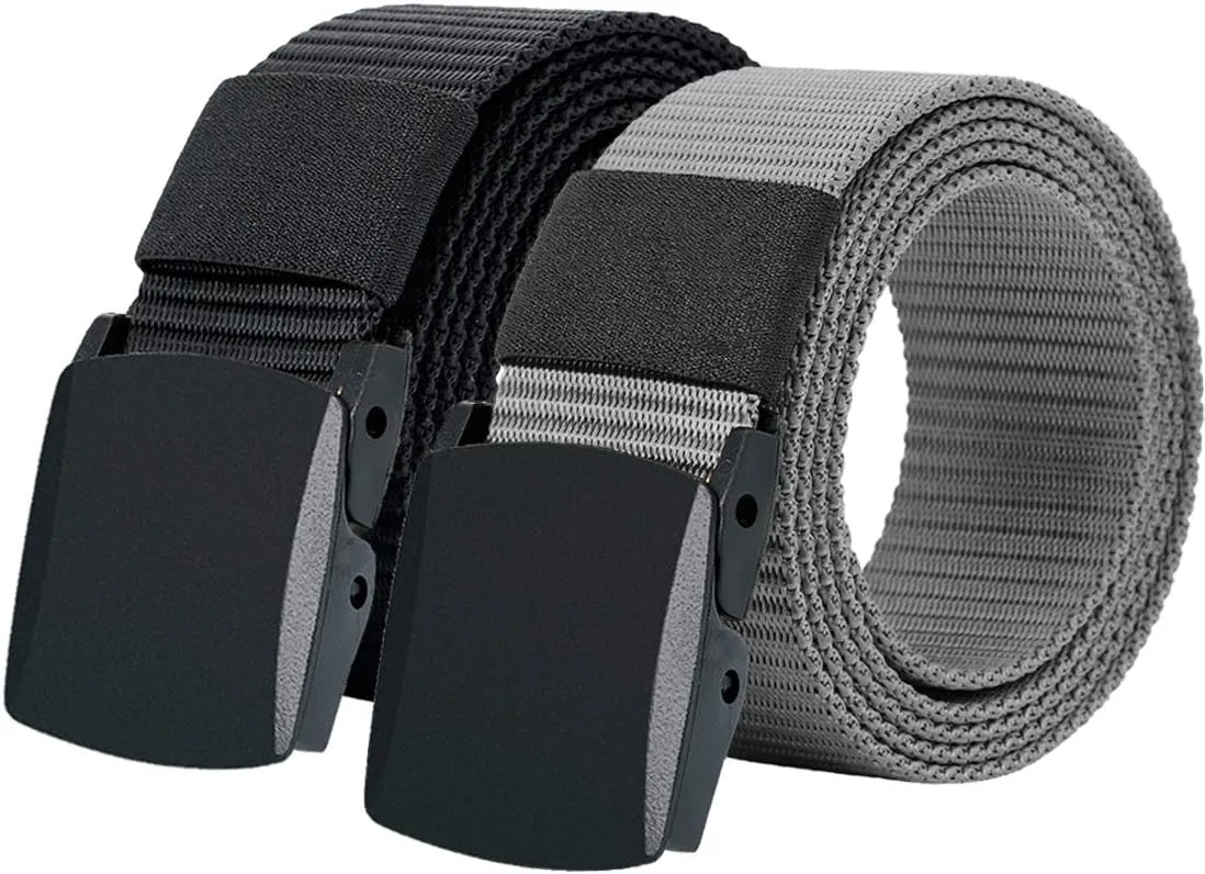 2 Pack/ 3 Pack Military Nylon Belt, 1.25" Wide No Metal Webbing Tactical Web Belt
