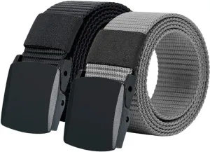 2 Pack/ 3 Pack Military Nylon Belt, 1.25" Wide No Metal Webbing Tactical Web Belt