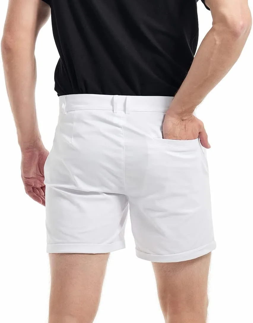 AIMPACT Mens Chino Shorts Slim-fit 5.5" Flat Front Stretch Casual Short Shorts