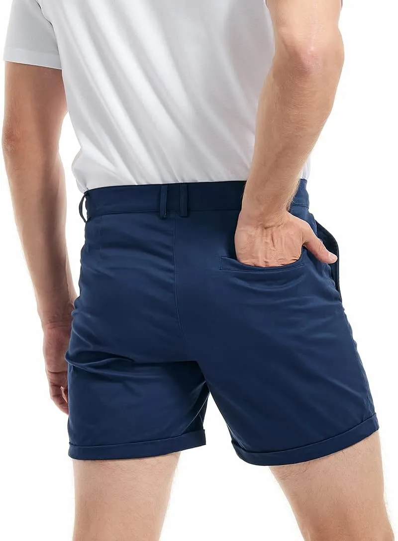 AIMPACT Mens Chino Shorts Slim-fit 5.5" Flat Front Stretch Casual Short Shorts