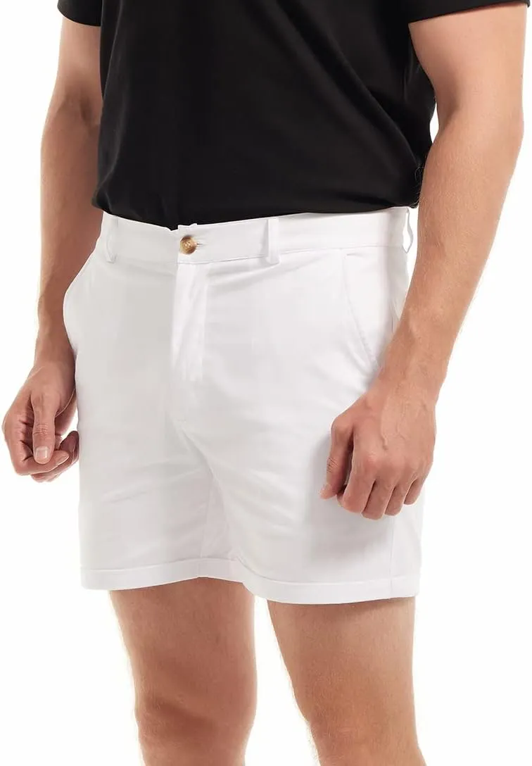 AIMPACT Mens Chino Shorts Slim-fit 5.5" Flat Front Stretch Casual Short Shorts
