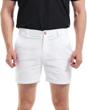 AIMPACT Mens Chino Shorts Slim-fit 5.5" Flat Front Stretch Casual Short Shorts