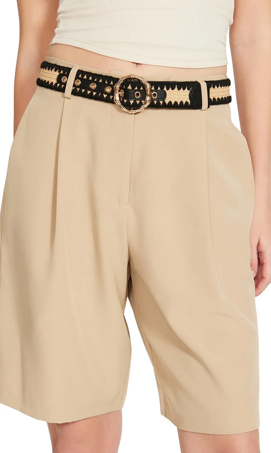 Anne Klein Women's Metal Bamboo Buckle Pant Belt