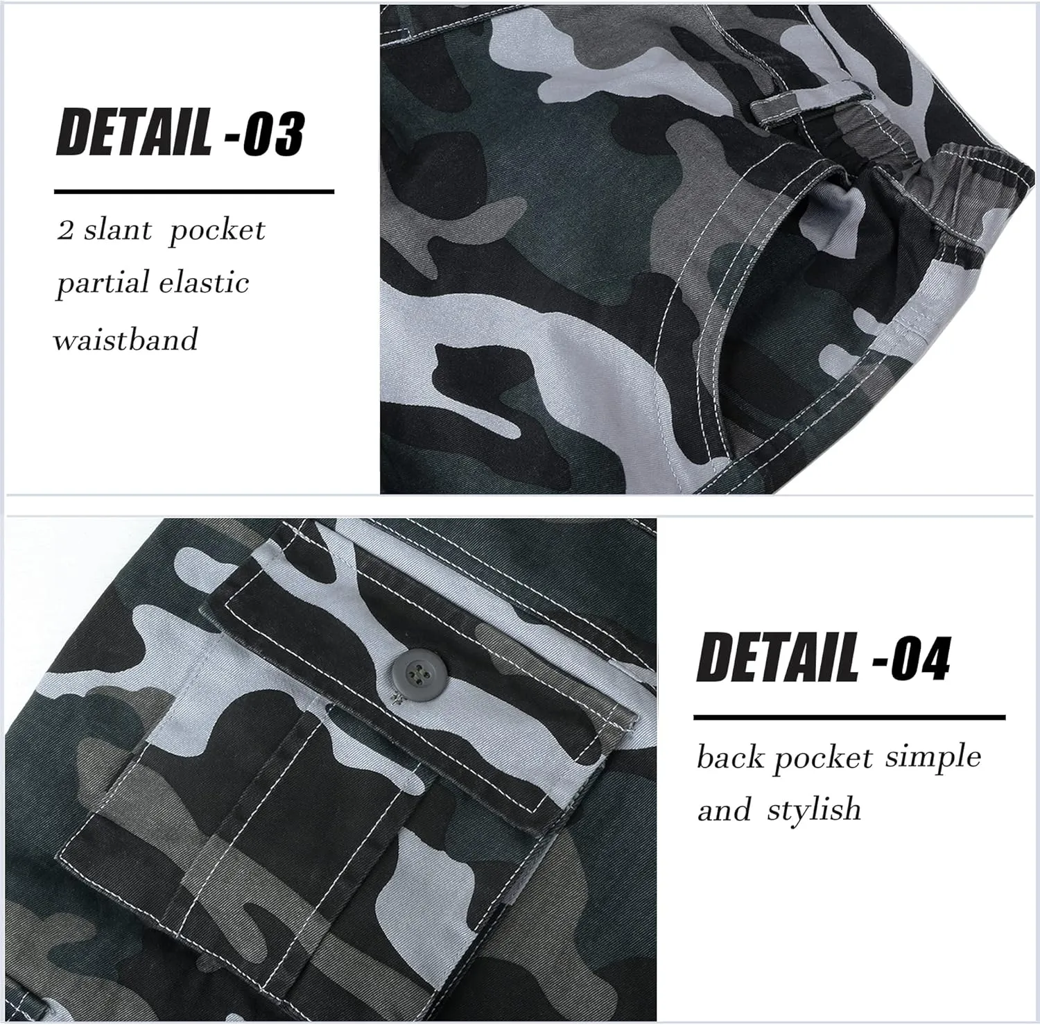 APTRO Men's Cargo Shorts Multi-Pockets Twill Camo Casual Work Shorts