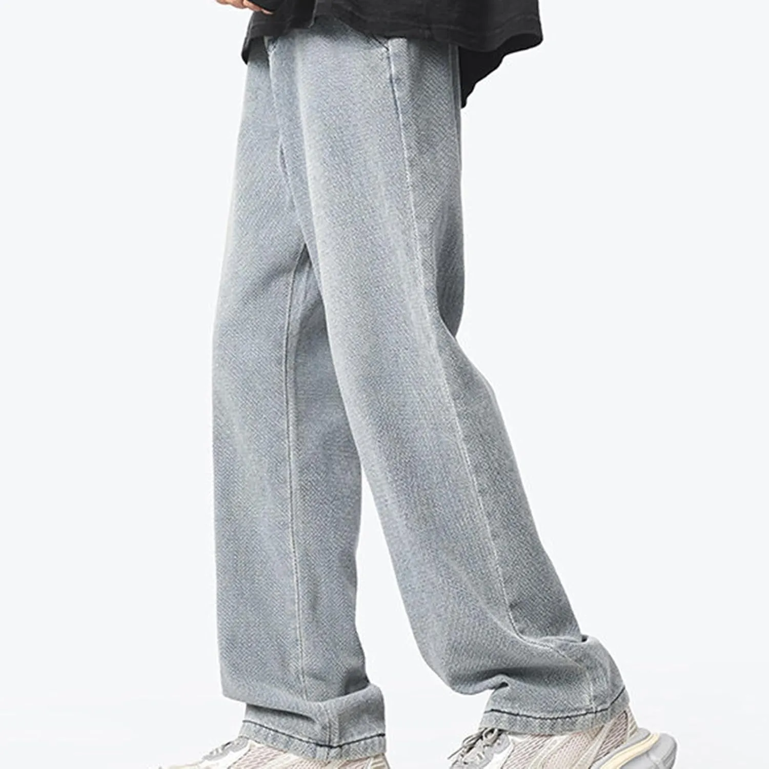 Baggy Jeans Men Loose Fit Wide Leg Stretch Waist Denim Pants Casual Vintage Straight Leg Y2K Hip Pop Skater Jeans