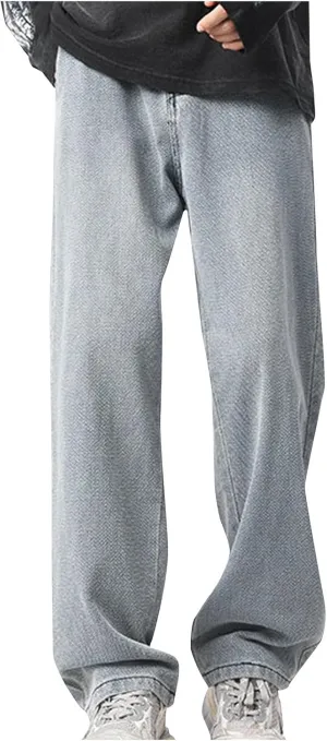 Baggy Jeans Men Loose Fit Wide Leg Stretch Waist Denim Pants Casual Vintage Straight Leg Y2K Hip Pop Skater Jeans