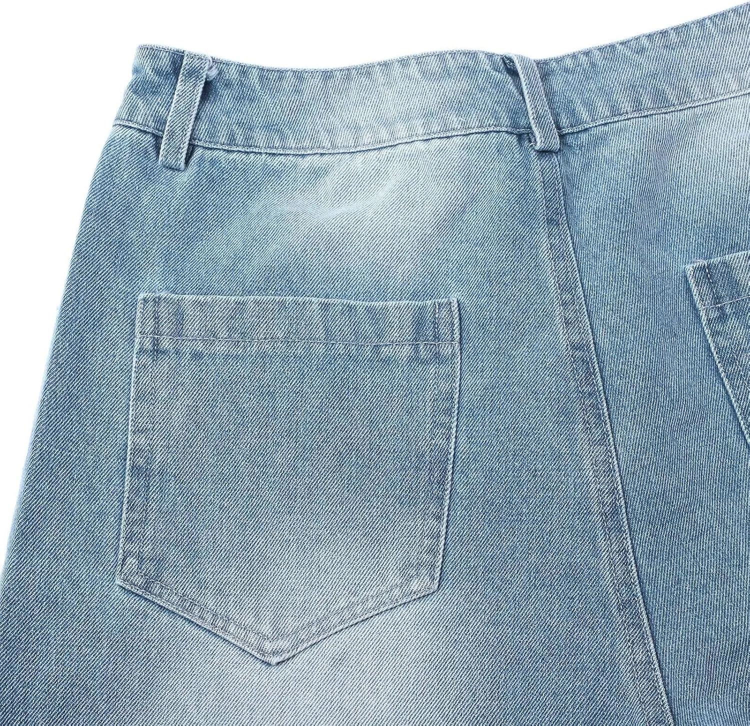 Barrel Jeans Women Wide Leg Vintage Loose Jeans Y2k Trendy Mid Rise Baggy Jeans Boyfriend Denim Pants with Pockets