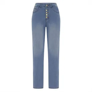Bidobibo Skinny Jeans for Women Straight High Waisted Jeans for Women Stretchy Women's Curvy Totally Shaping Straight Jeans