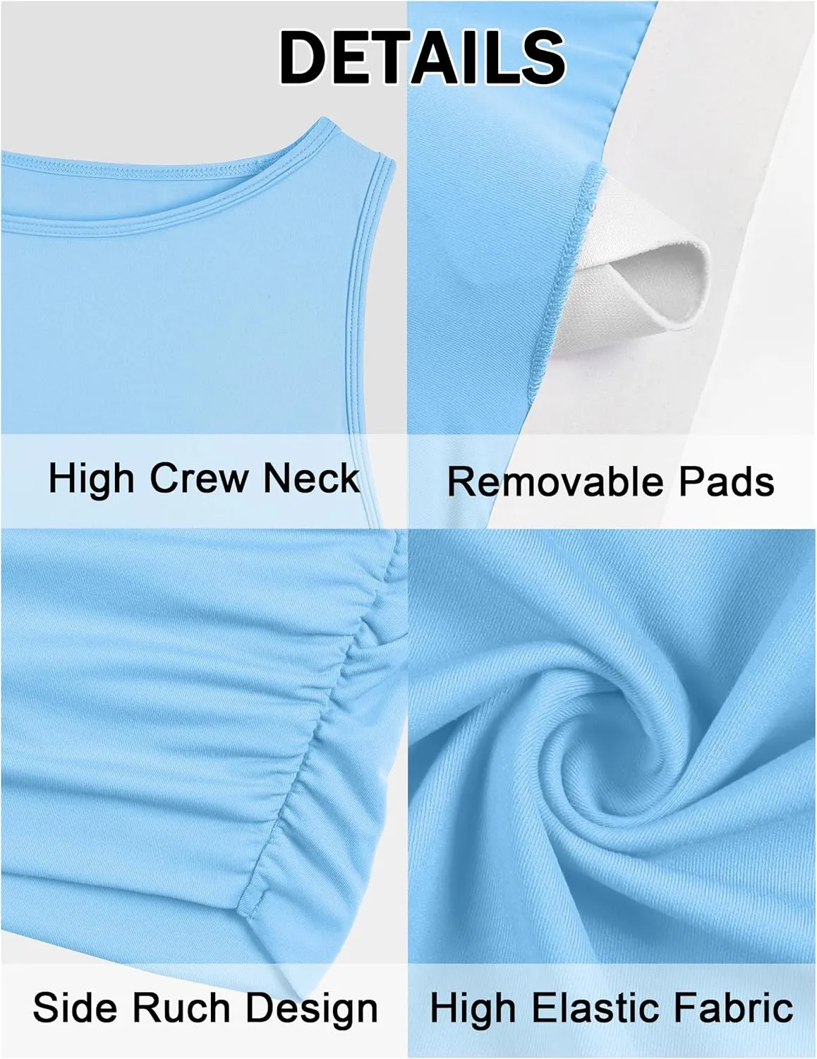 BMJL Women's Sports Bras High Neck Longline Removable Padded Yoga Workout Crop Tank Top with Built in Pads 2025
