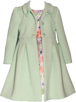 Bonnie Jean Girl's Spring Easter Dress and Coat Set for Baby, Toddler and Little Girls