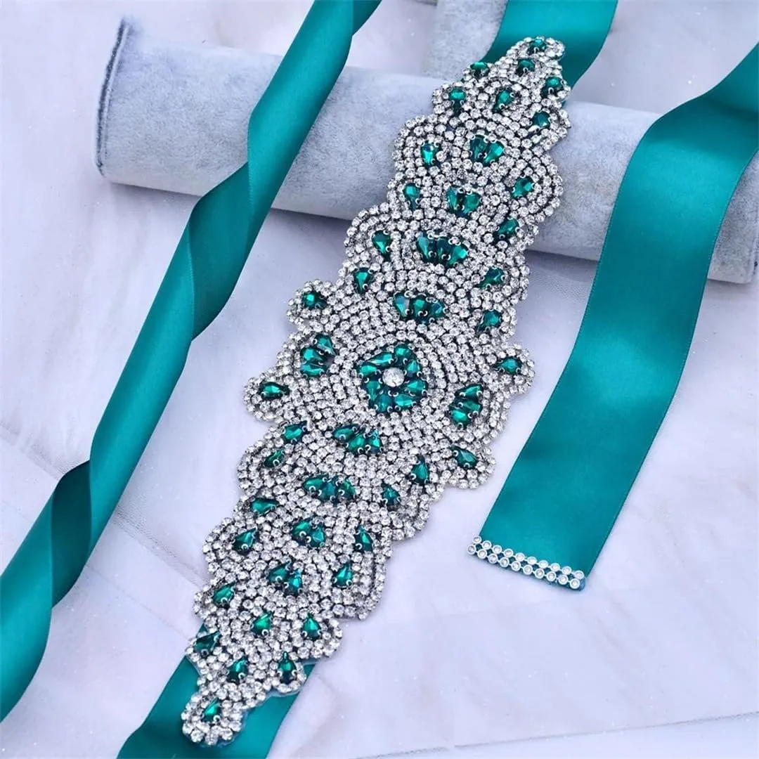 Bridal Belt Women Decorative Wedding Party Evening Dress Accessories Sparkly Rhinestones Belt