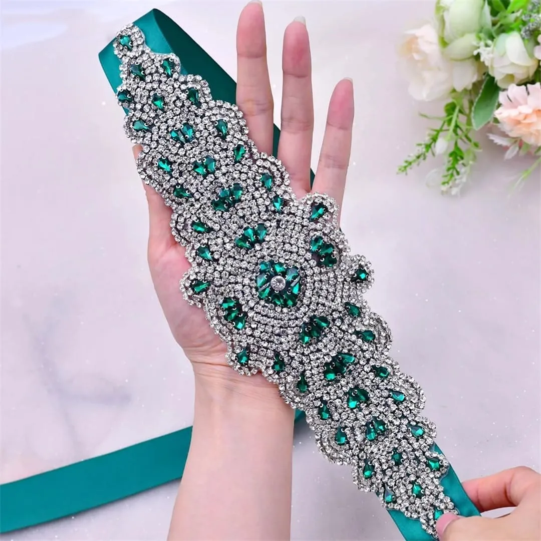 Bridal Belt Women Decorative Wedding Party Evening Dress Accessories Sparkly Rhinestones Belt