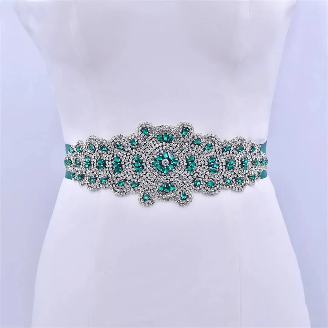 Bridal Belt Women Decorative Wedding Party Evening Dress Accessories Sparkly Rhinestones Belt