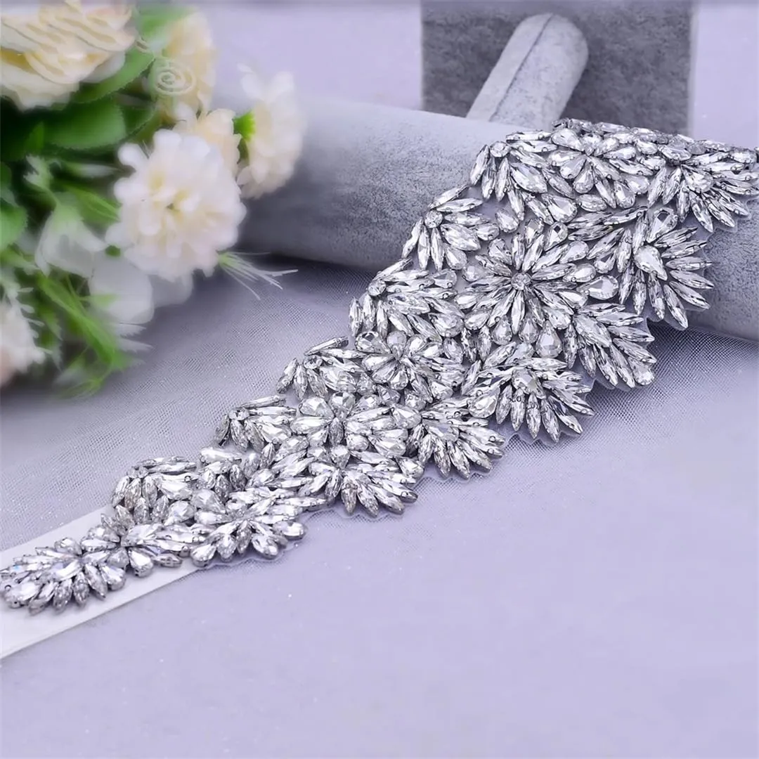 Bridal Wedding Dress Belt Sparkly Belts Rhinestones For Women Dresses Beaded Waist Sash