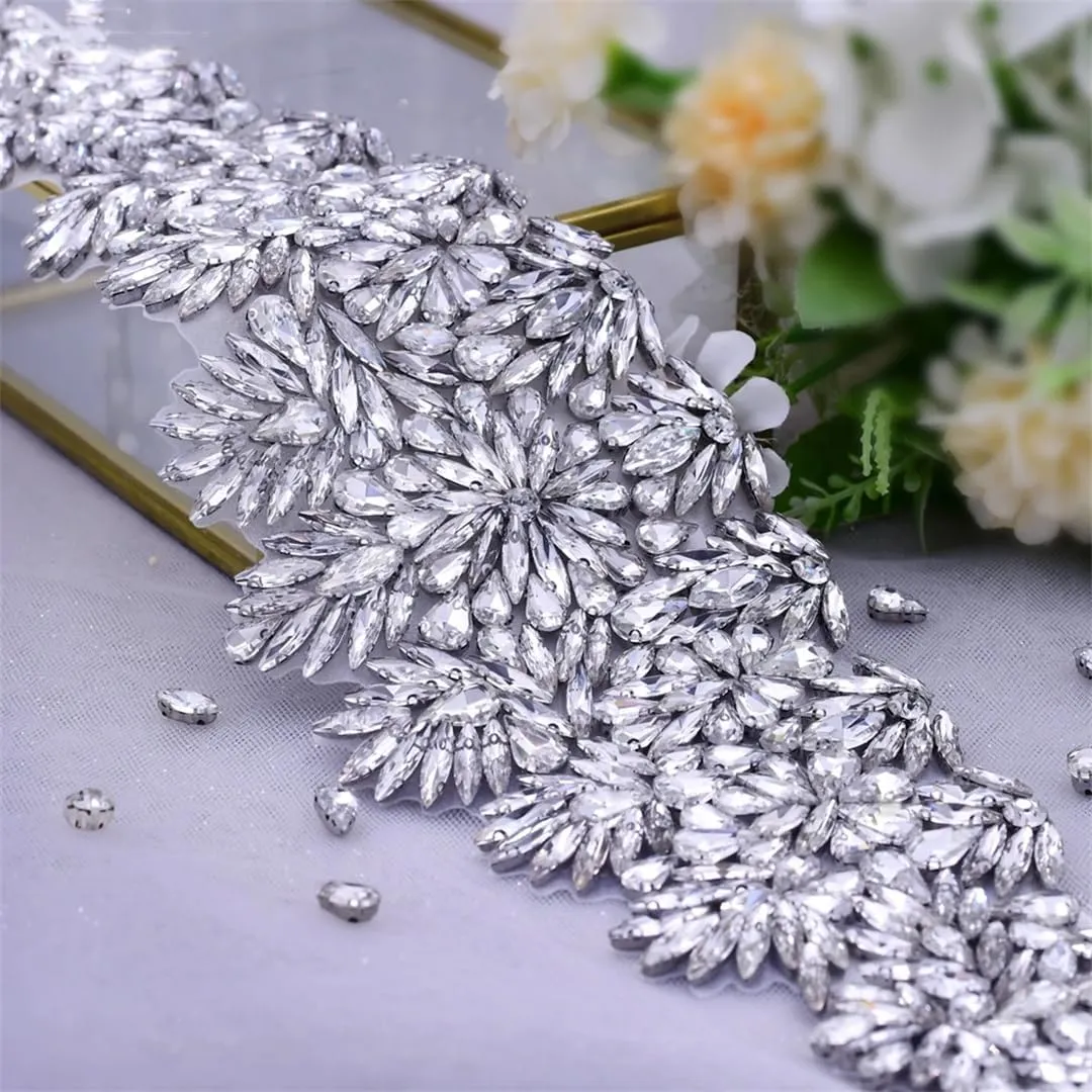 Bridal Wedding Dress Belt Sparkly Belts Rhinestones For Women Dresses Beaded Waist Sash