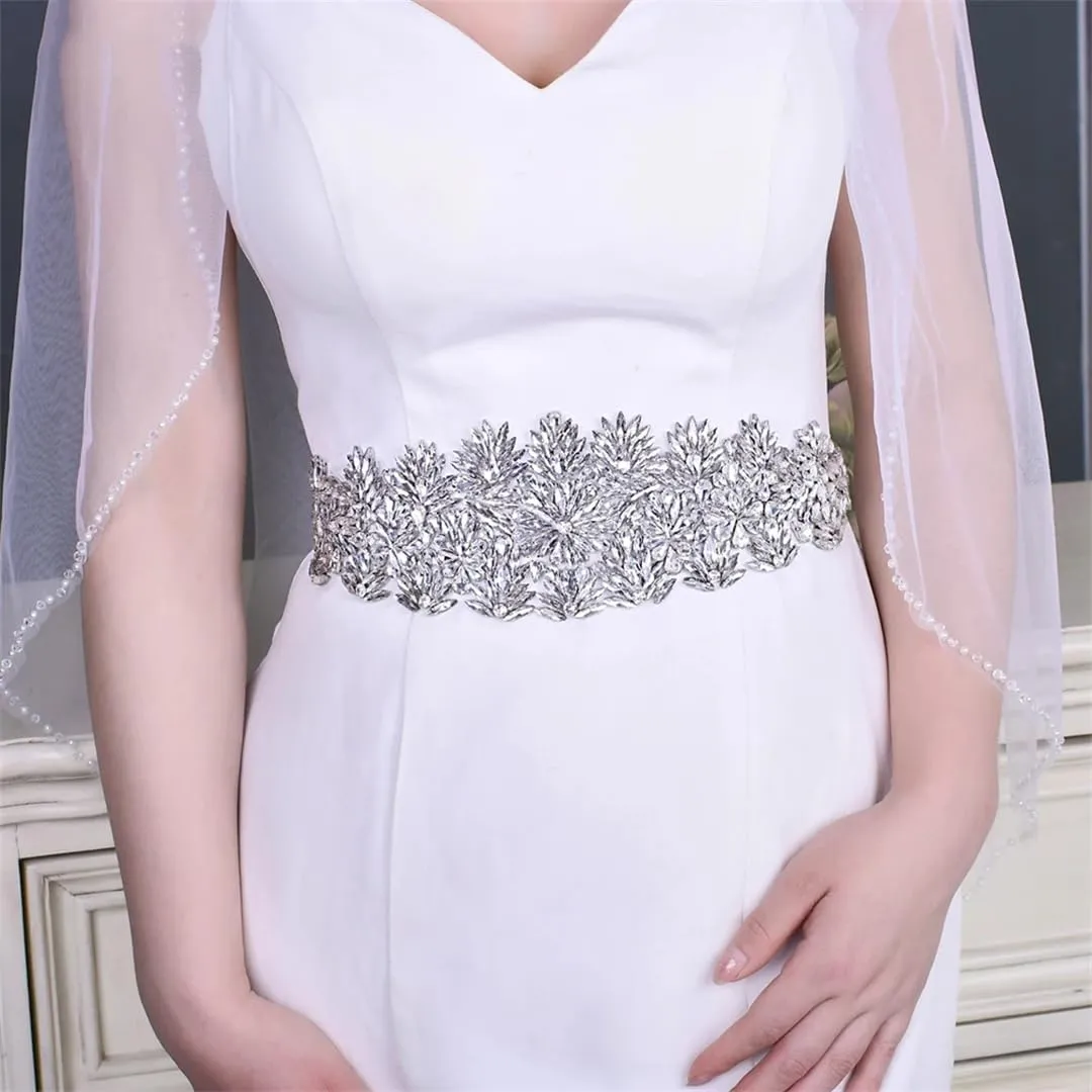 Bridal Wedding Dress Belt Sparkly Belts Rhinestones For Women Dresses Beaded Waist Sash