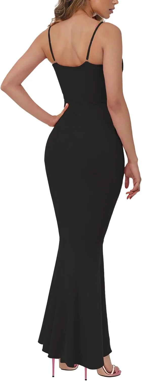 Buauty Womens Summer Dress Bodycon Maxi Dress Sleeveless Casual Long Dresses 2025 Spaghetti Strap Slip Elegant Evening Party