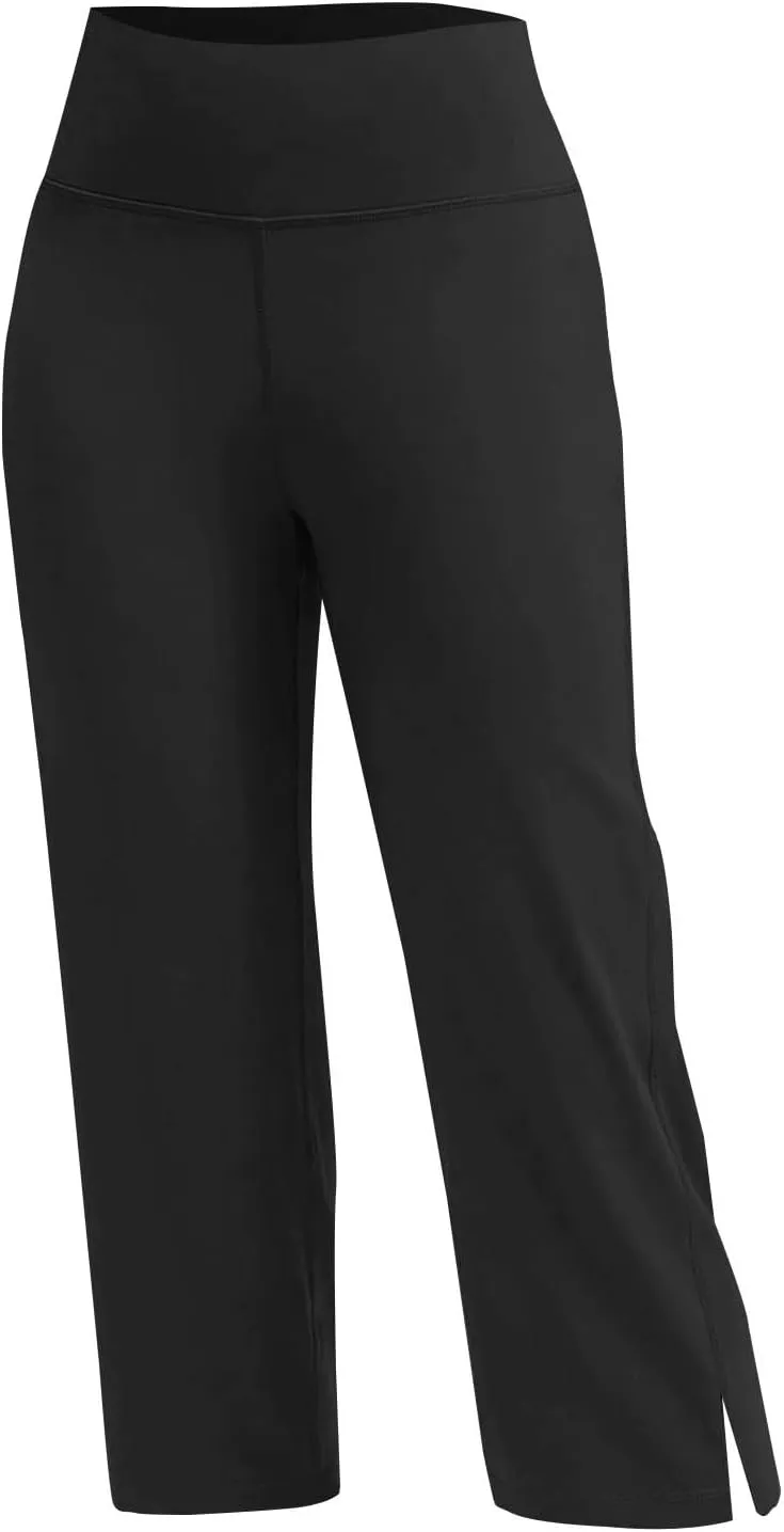 Capri Pants for Women Dressy Casual Stretch Wide Leg Yoga Dress Capris Summer Loose Split Work Crop Pant with Pocket