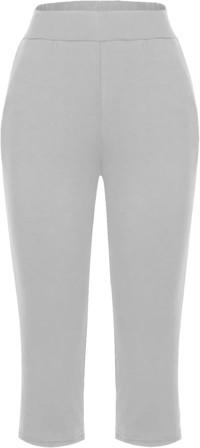 Capri Sweatpants Womens Cozy Wide Legs Cropped Pants Lounge Jogger Capri Workout Yoga Culottes Slacks Casual S