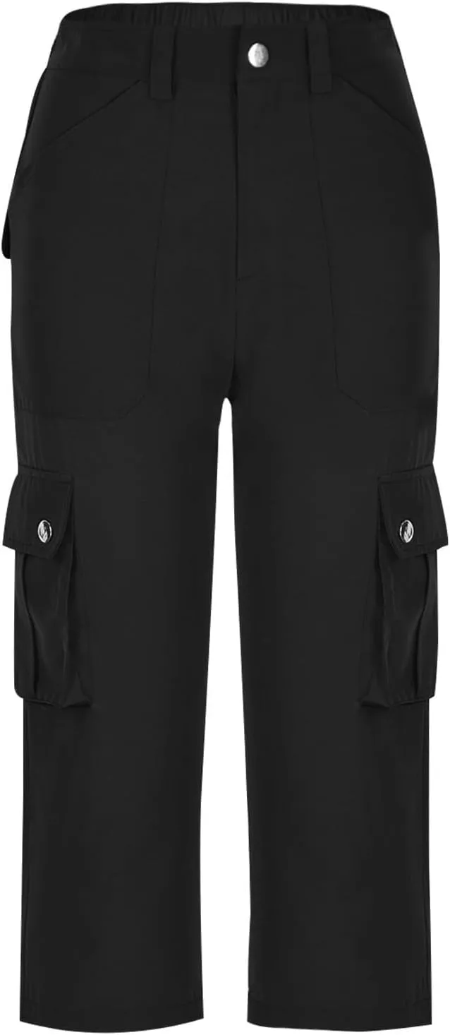Cargo Capris for Women Lightweight Quick Dry Travel Hiking Summer Pants Baggy Cropped Trousers