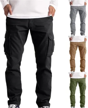 Cargo Pants for Men Multi Pockets Relaxed Fit Work Trousers Tactical Pants Outdoor Sport Men's Pants
