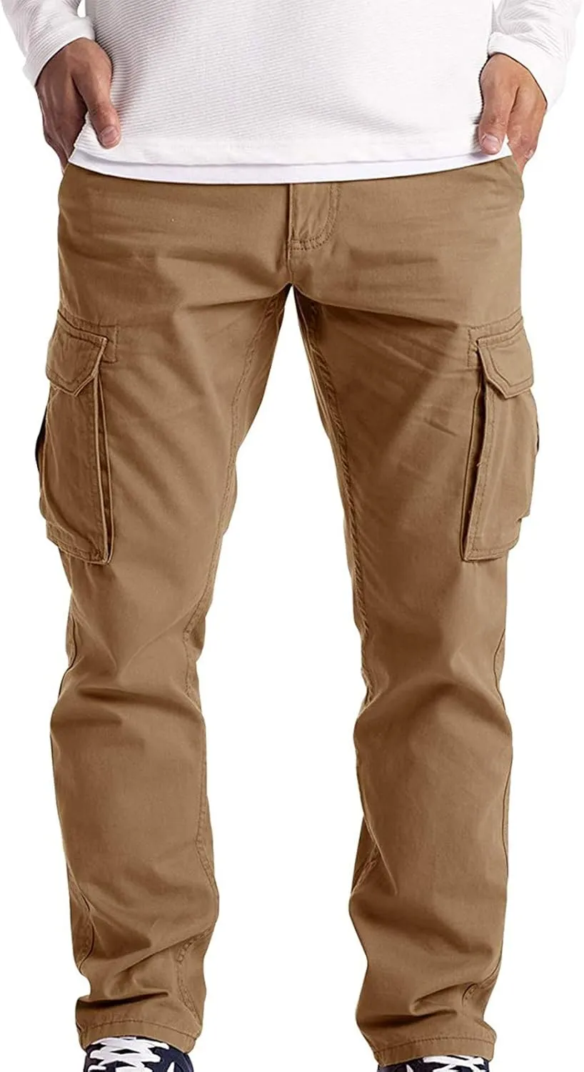 Cargo Pants for Men Multi Pockets Relaxed Fit Work Trousers Tactical Pants Outdoor Sport Men's Pants