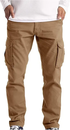 Cargo Pants for Men Multi Pockets Relaxed Fit Work Trousers Tactical Pants Outdoor Sport Men's Pants