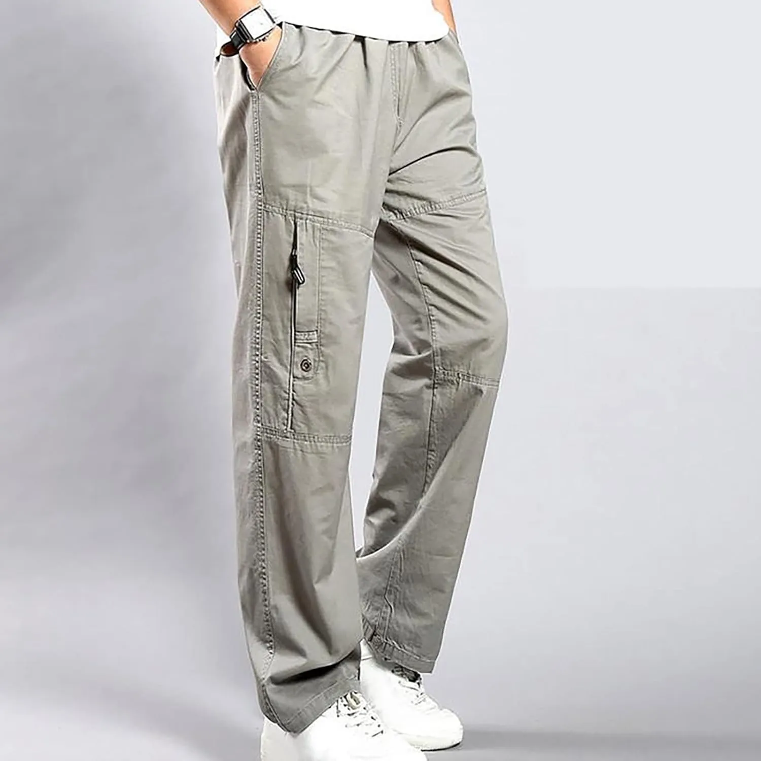 Cargo Pants for Men Relaxed Fit Straight Sweatpants Casual Joggers Athletic Pants with Pockets Cycling Climbing