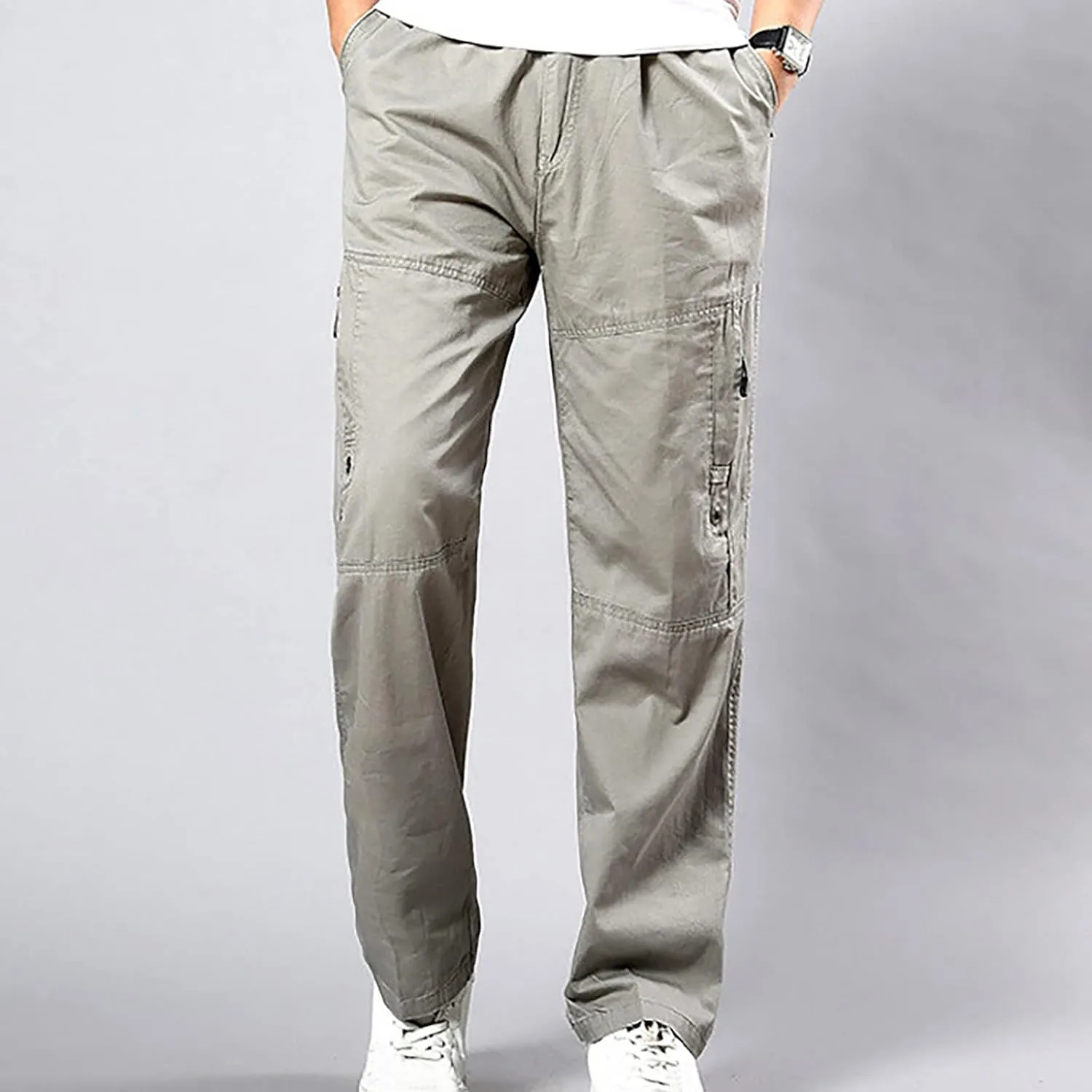 Cargo Pants for Men Relaxed Fit Straight Sweatpants Casual Joggers Athletic Pants with Pockets Cycling Climbing