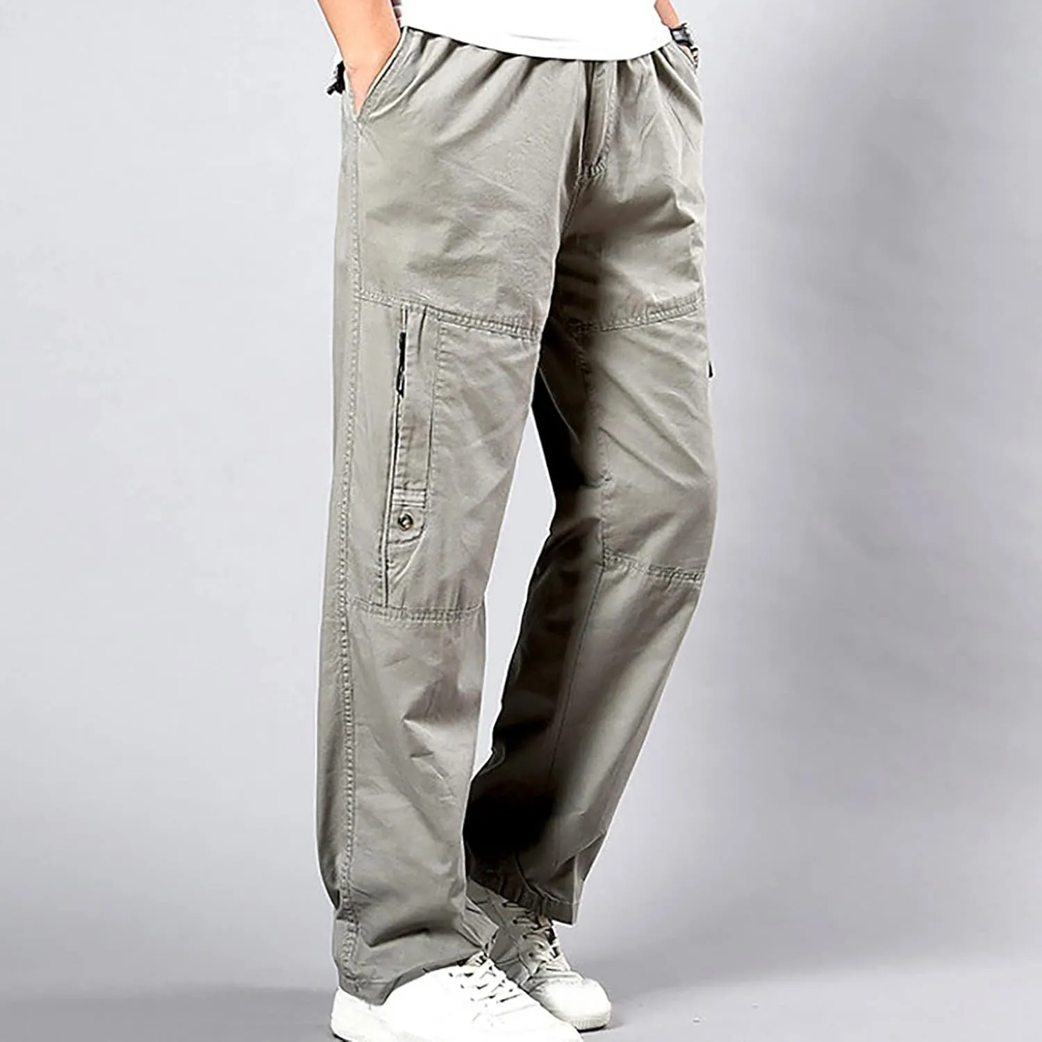 Cargo Pants for Men Relaxed Fit Straight Sweatpants Casual Joggers Athletic Pants with Pockets Cycling Climbing