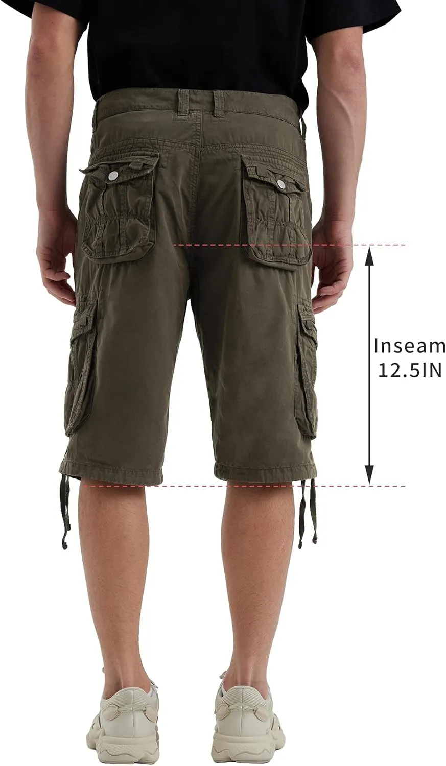 Cargo Shorts for Men Multi Pockets Mens Shorts Below Knee Casual Hiking Summer Shorts