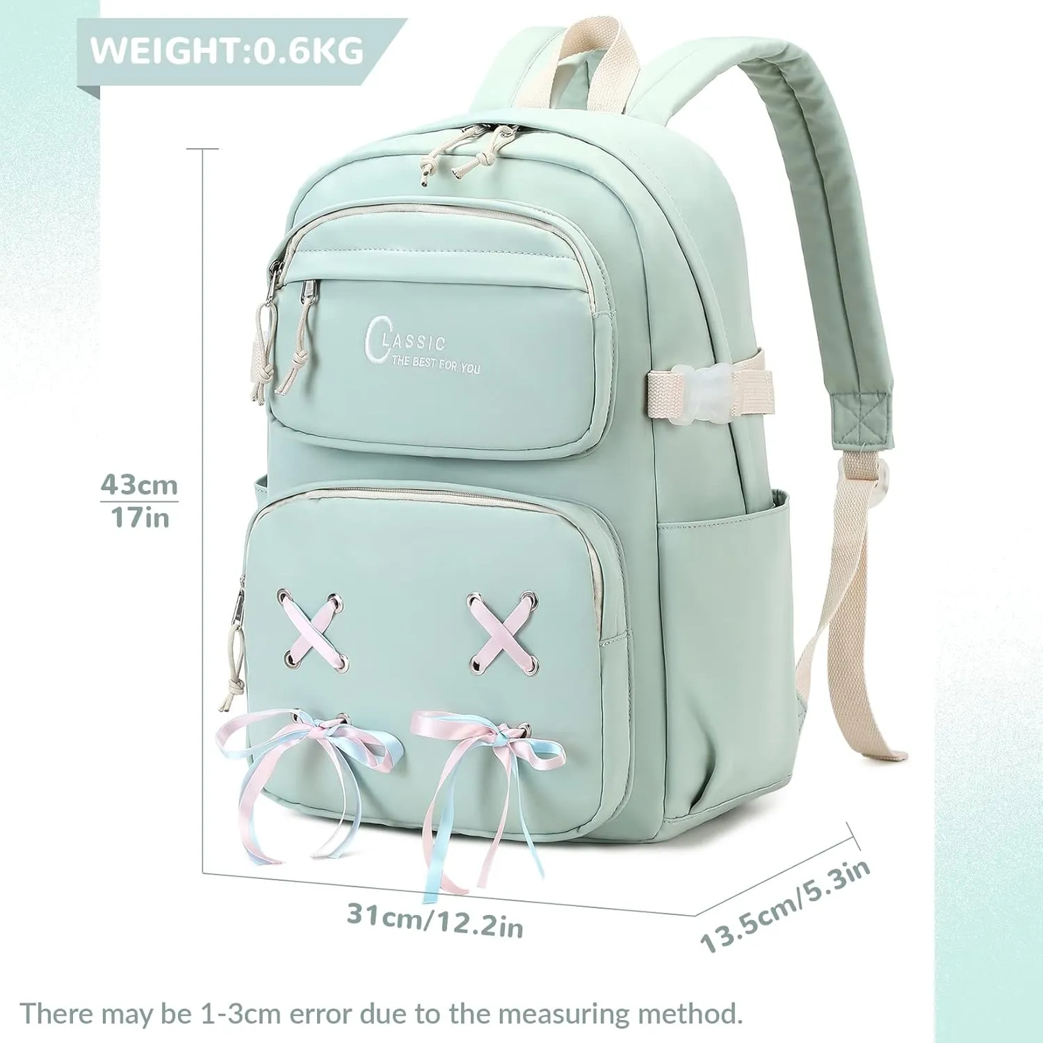 Casual School Bookbag Travel Backpack for Teen Girls