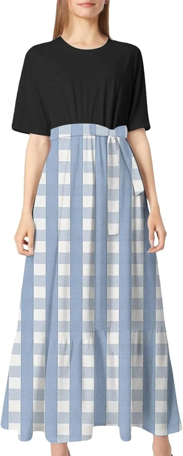 Casual Summer Dresses for Women 2025,Women's Round Neck Ruffle Sleeveless Tank Dress Loose Fit Mini Tshirt Beach Dresses