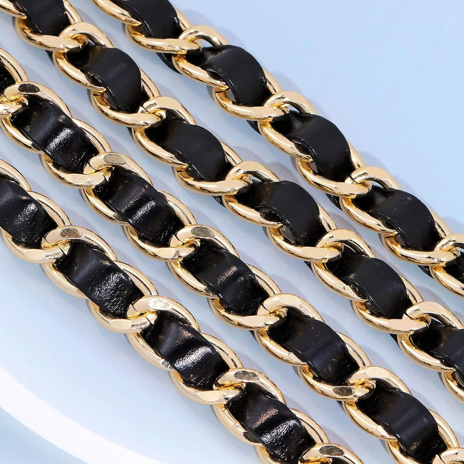 Chain Belts Leather Waist Belt for Women Layered Metal Chain Belt