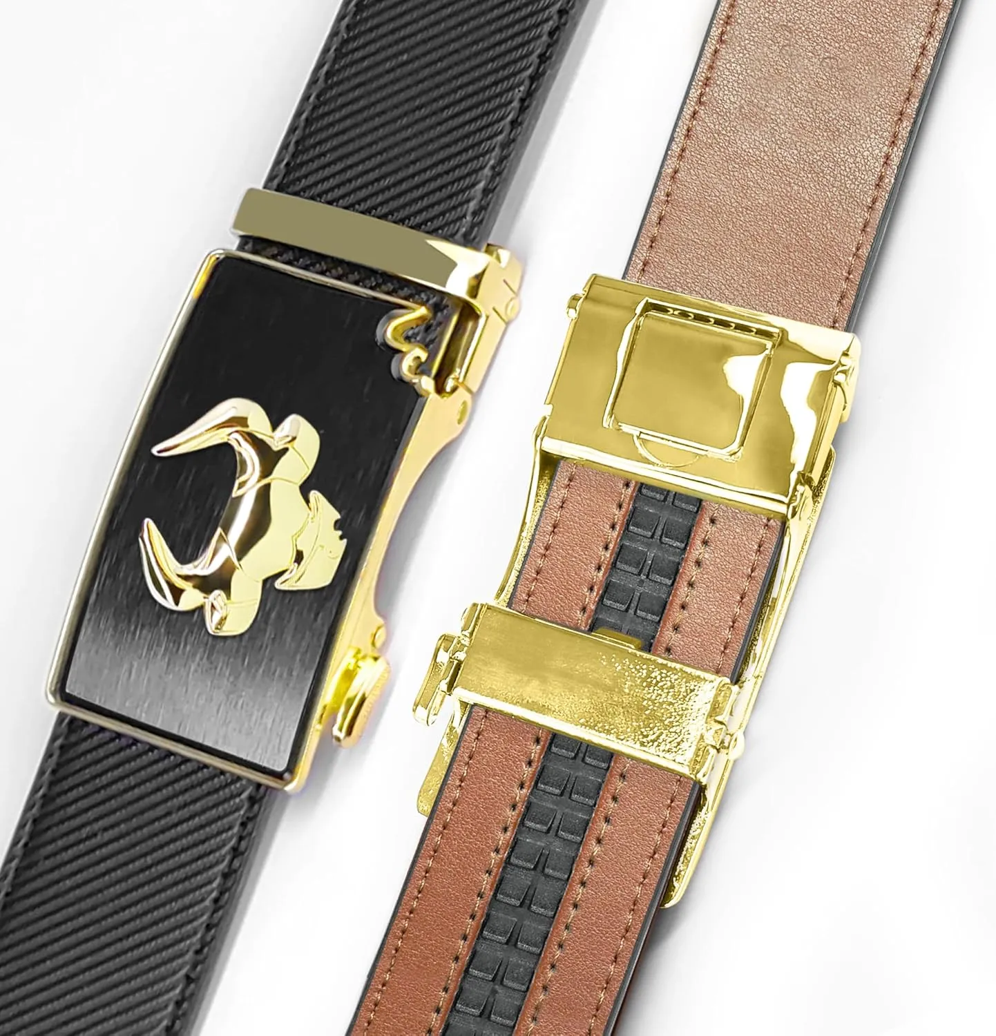 Cowboy Belt for Men Leather Ratchet Dress Belts for Jeans Adjustable Belt for Men