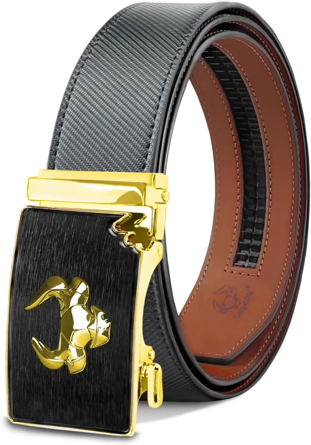 Cowboy Belt for Men Leather Ratchet Dress Belts for Jeans Adjustable Belt for Men