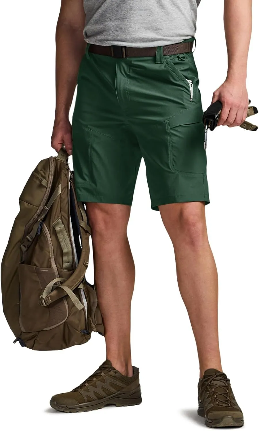 CQR Men's Hiking Cargo Shorts, Quick Dry Stretch Tactical Outdoor Shorts, Lightweight Camping Golf Shorts with Multi Pockets
