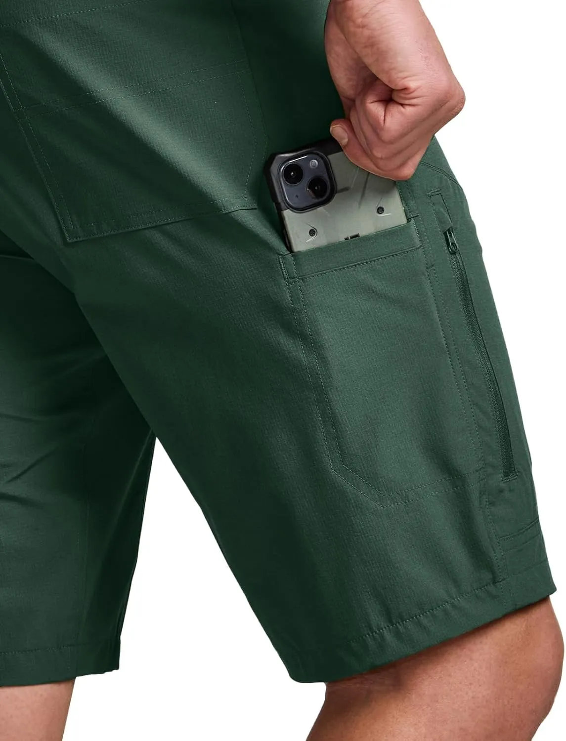 CQR Men's Hiking Cargo Shorts, Quick Dry Stretch Tactical Outdoor Shorts, Lightweight Camping Golf Shorts with Multi Pockets