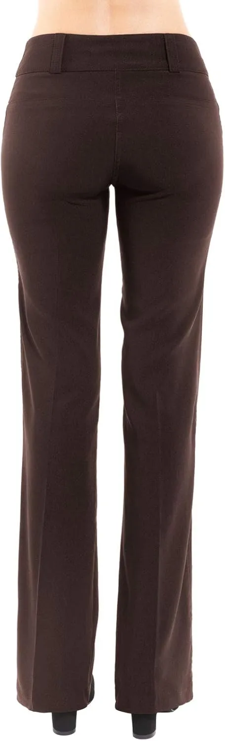 Design by Olivia Women's Relaxed Boot-Cut Office Pants Trousers Slacks