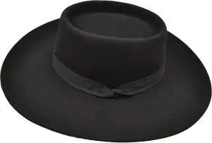 Designer Nine Womens Wool Felt Telescope Floppy Adjustable Inside Band Hat Black