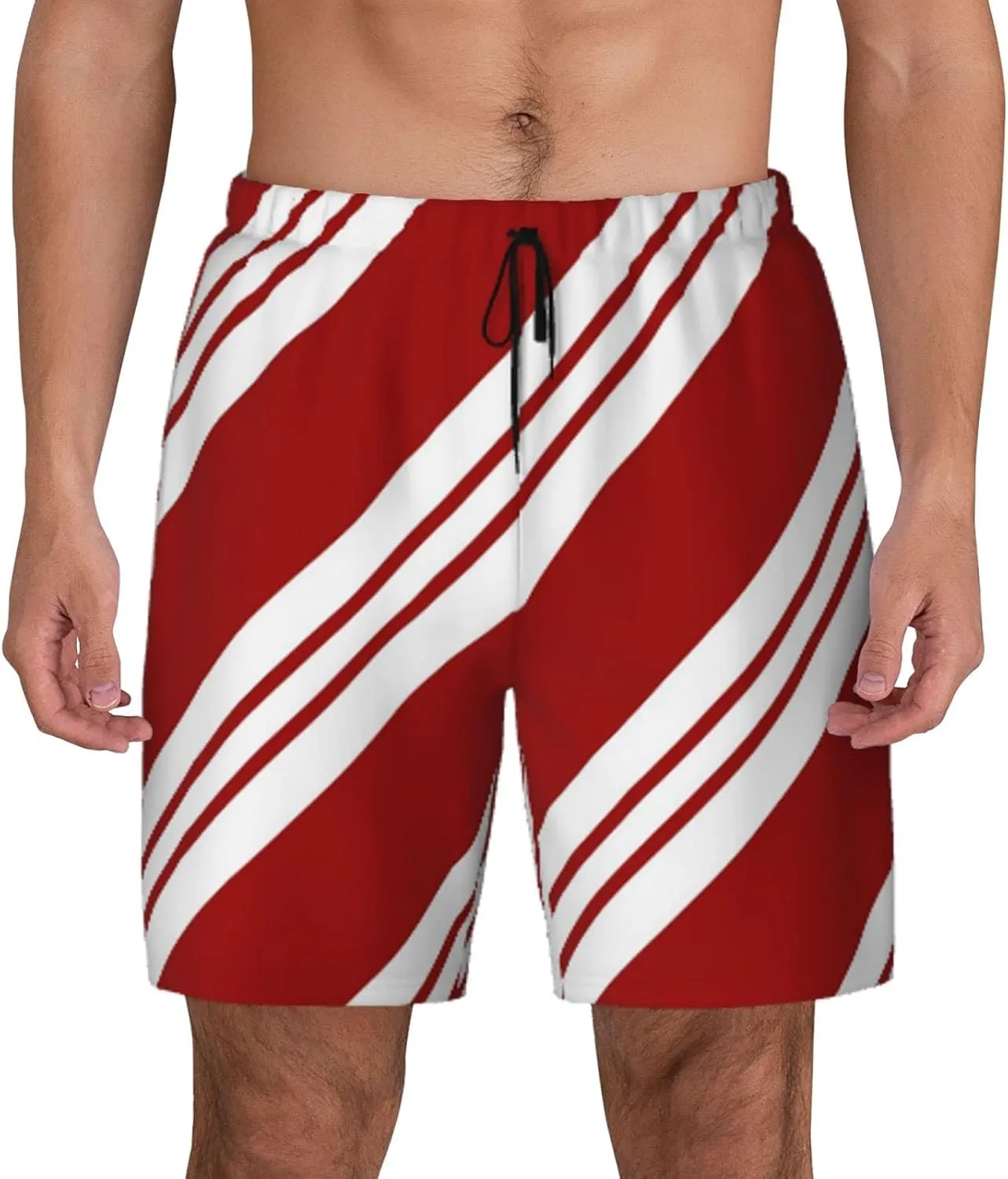 DKJlitter Men's 2 in 1 Swim Trunks, Fitness Running Shorts, Quick Dry Stretch Swim Shorts Beach Shorts for Summer