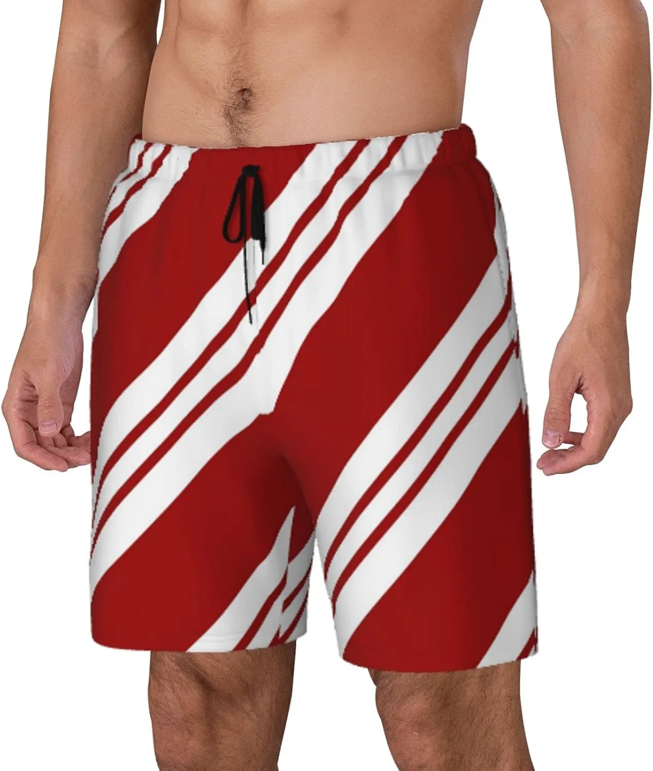 DKJlitter Men's 2 in 1 Swim Trunks, Fitness Running Shorts, Quick Dry Stretch Swim Shorts Beach Shorts for Summer