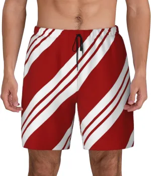 DKJlitter Men's 2 in 1 Swim Trunks, Fitness Running Shorts, Quick Dry Stretch Swim Shorts Beach Shorts for Summer