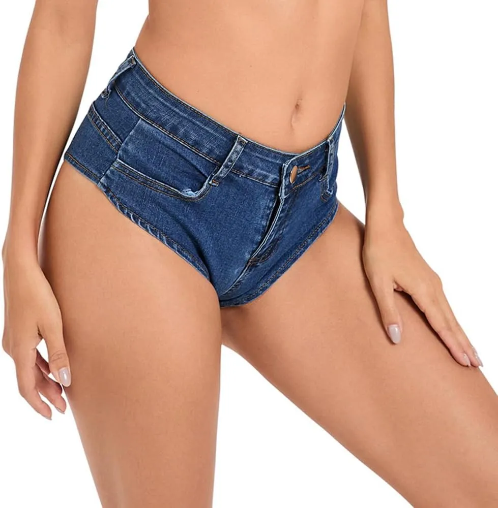Dxyufazhe Women's Sexy High Waisted Stretch Mini Denim Shorts Hot Pants Jean Shorts Clubwear