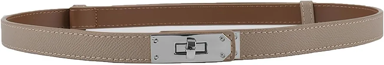 FENLDY Adjustable Thin Belts For Womens Skinny Belts For Dresses Womens Solid Color Alloy Turn Lock Belts For Jeans