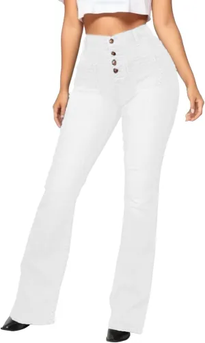 Flare Jeans for Women Bootcut Bell Bottom High Waisted Jeans Stretchy Slimming Retro Skinny Baggy Distressed Jeans